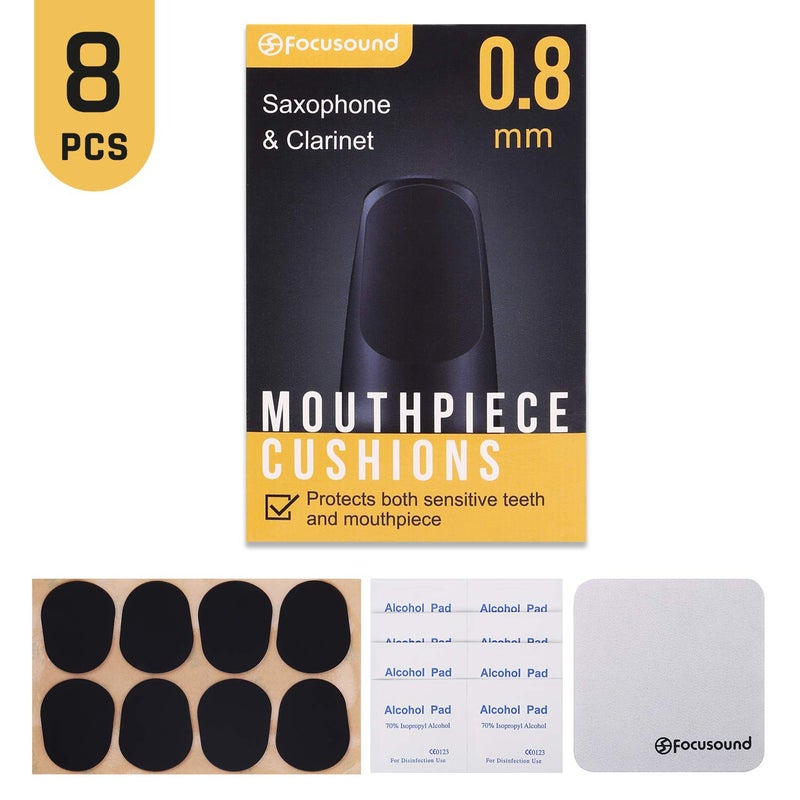 Focusound Saxophone & Clarinet Mouthpiece Cushions, Thick, 0.8mm Black, 8-Packâ€¦ - Image 2